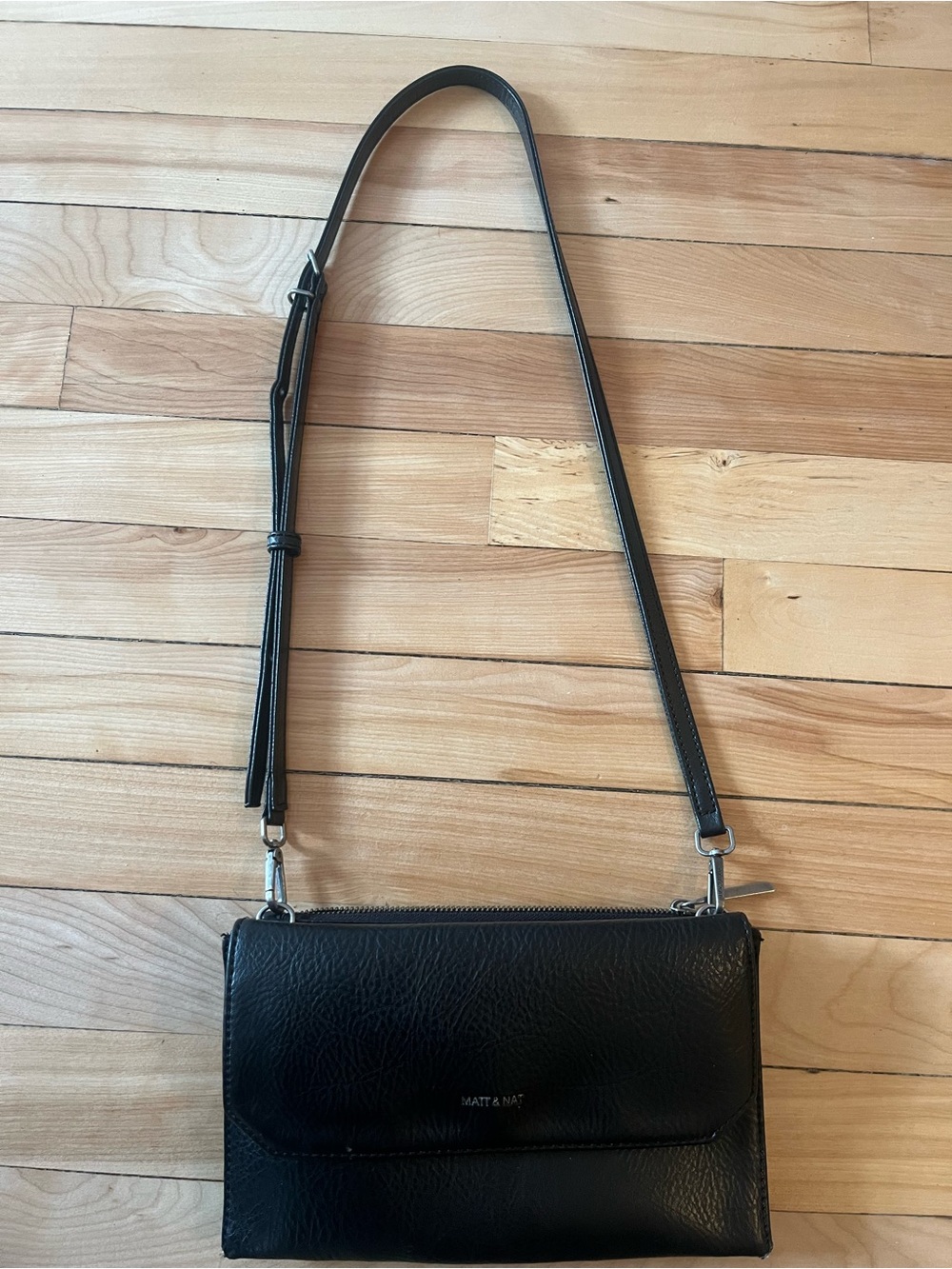 Matt & Nat Black Vegan Leather Crossbody Bag
